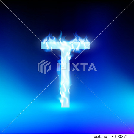 vector letter with blue fire 33908719