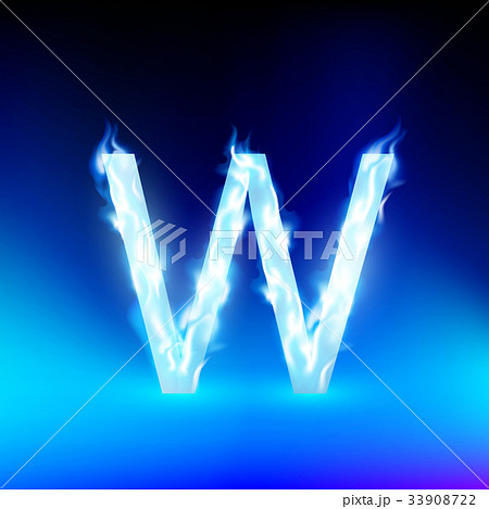 vector letter with blue fire 33908722