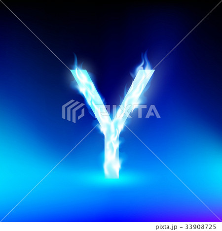 vector letter with blue fire 33908725