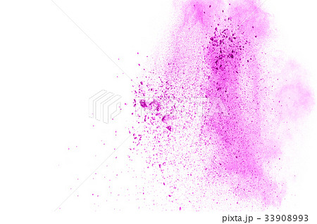 Multicolored powder explosion on white background. Multicolored powder explosion on white background. 33908993
