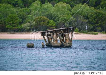Sunk shipwrecks at Tangalooma Island. 33912415