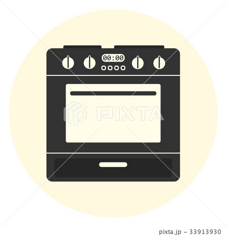 Flat oven icon, kitchen equipment, cooking stove 33913930