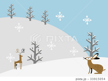 冬のイメージ 背景 雪景色のイラスト素材