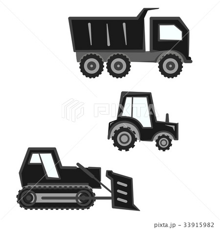 Flat black and gray industry transport set Flat black and gray industry transport set 33915982