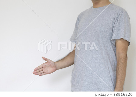 毛深い男性　握手 33916220