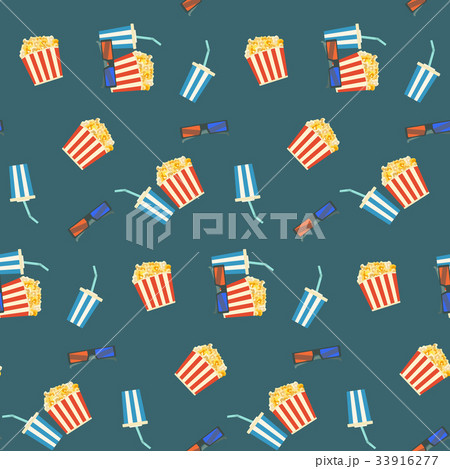 Cute cartoon cinema seamless pattern 33916277