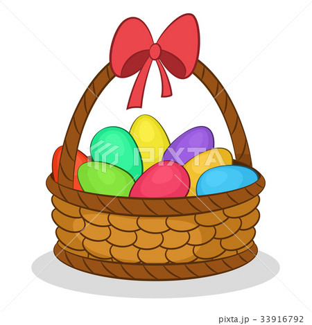 Easter Basket with Painted Eggs 33916792