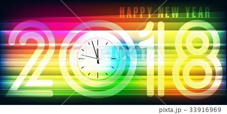 Happy new year 2018 greeting card 33916969