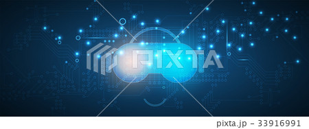 virtual reality life future technology background 33916991