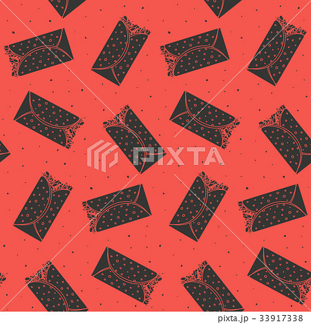 Vector seamless pattern with black burrito  33917338