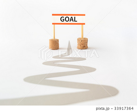 Goal ゴール 目標 紆余曲折 波乱万丈 努力の写真素材