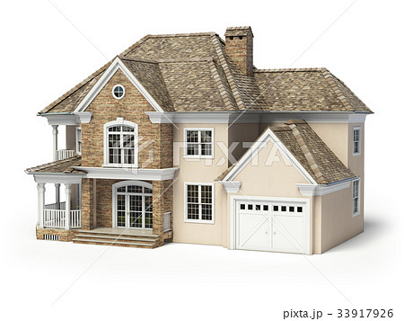 House Isolated On White Real Estate Concept 3dのイラスト素材