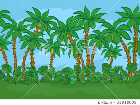 Seamless, Palms and Sky 33918009