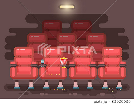Vector illustration cartoon interior of cinema 33920036