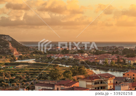 Sunset. in Bosa, Sardinia, Italy 33920258