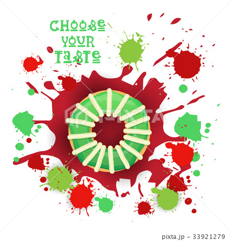 Donut Colorful Dessert Icon Choose Your Taste Cafe 33921279