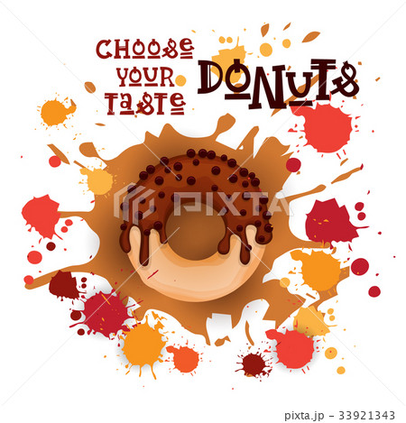 Donut Colorful Dessert Icon Choose Your Taste Cafe 33921343