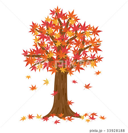 かわいい動物画像 最高紅葉の木 イラスト