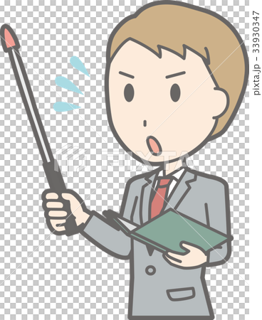 在衣服的一個商人的例證生氣與尖 33930347