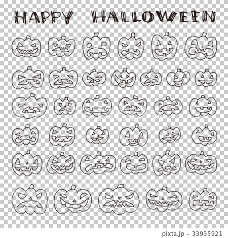 ハロウィン 手書きのお化けカボチャ ハロウィン 手書きのお化けカボチャ 33935921
