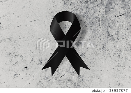 Black ribbon on the ground symbol of remembrance Black ribbon on the ground symbol of remembrance 33937377