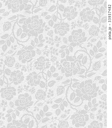薔薇 パターン 背景 連続模様 白 2 シームレス イラスト テクスチャー   33937482