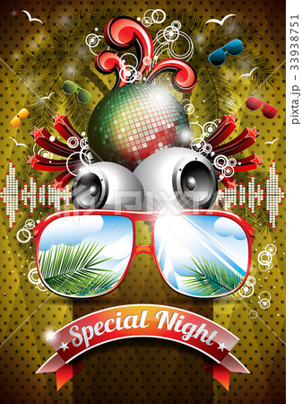 Vector Summer Beach Party Flyer Design 33938751