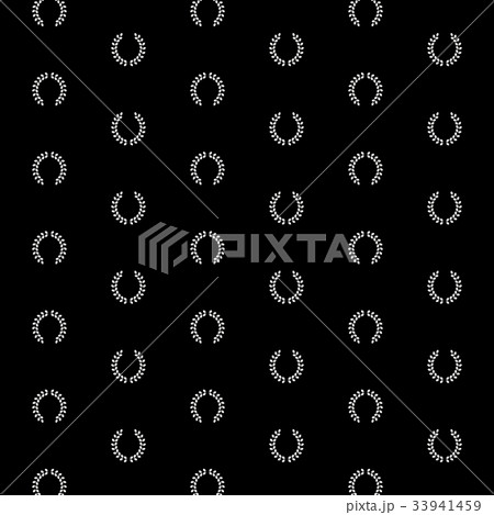 Laurel wreath patterm on black background 33941459