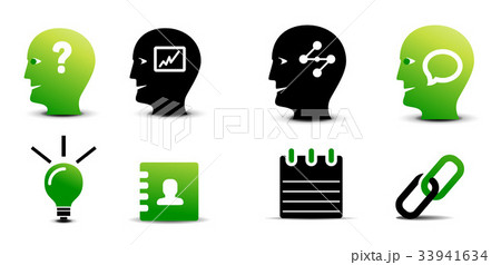 Set of green and black business icons 33941634