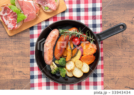 スキレット　料理　真俯瞰 33943434