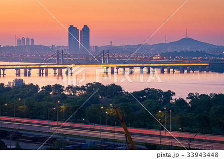 Korea,Seoul at night, South Korea city skyline Korea,Seoul at night, South Korea city skyline 33943448