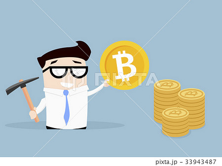 Businessman Bitcoin Mining 33943487