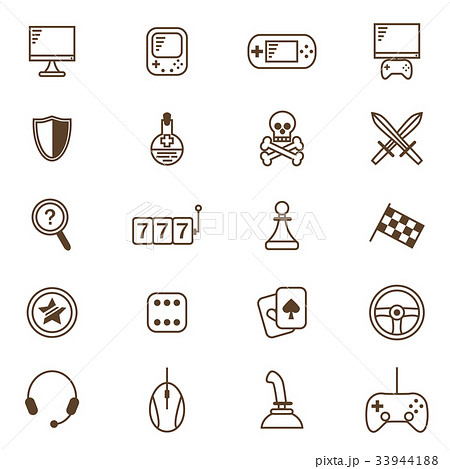 Gambling, Table and Computer Game Thin Line Icon Gambling, Table and Computer Game Thin Line Icon 33944188