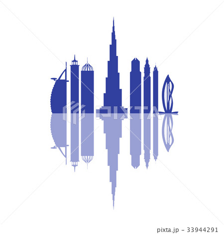 United Arab Emirates skyscrapers silhouette 33944291