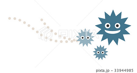 浮遊するウィルスのイラスト素材