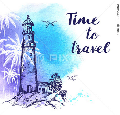 Travel background with lighthouse Travel background with lighthouse 33945808