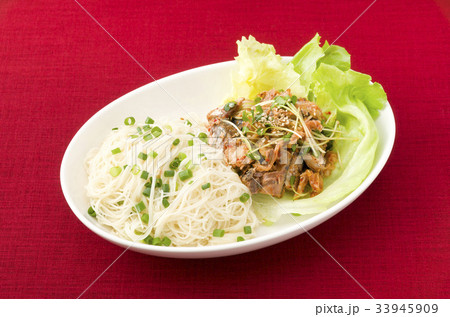 油そーめんとさば缶のキムチ和え 33945909