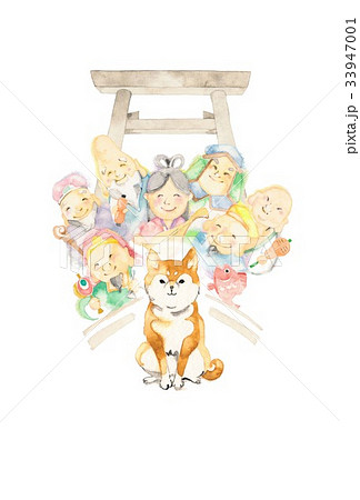七福神、犬、鳥居 七福神、犬、鳥居 33947001