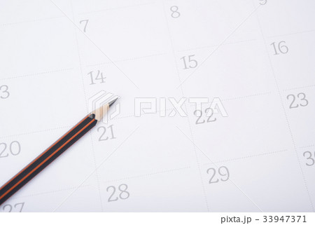 closeup pencil on calendar.organization management 33947371