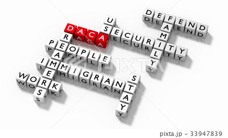 Crossword puzzle with DACA keywords immigration  33947839
