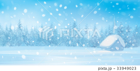 Vector  blue winter landscape. 33949023