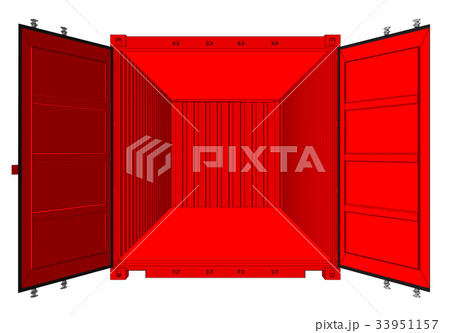 Open shipping container isolated on white 33951157