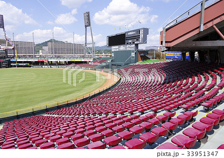 超高解像度 カープ本拠地 Mazda Zoom Zoom スタジアム広島 マツダスタジアム 外野席の写真素材