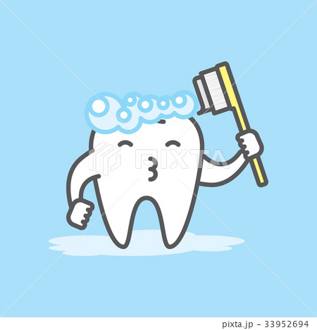 Tooth cute cartoon character meaning Brushing 33952694