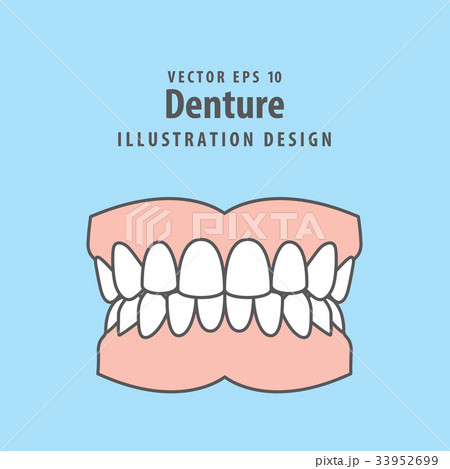 Denture illustration vector Dental concept. 33952699