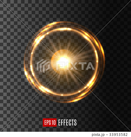 Glowing light circle on transaprent backgorund 33953582