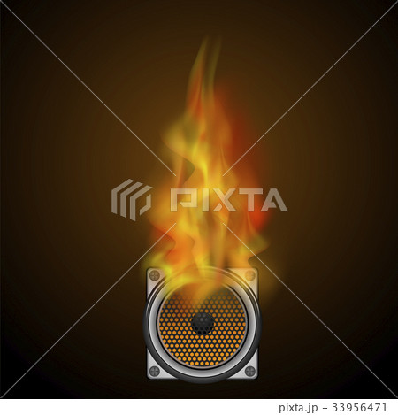 Musical Black Speaker and Fire Flame Musical Black Speaker and Fire Flame 33956471