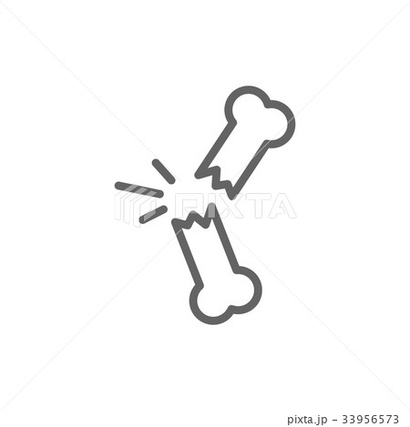 Simple broken bone line icon. Symbol and sign 33956573