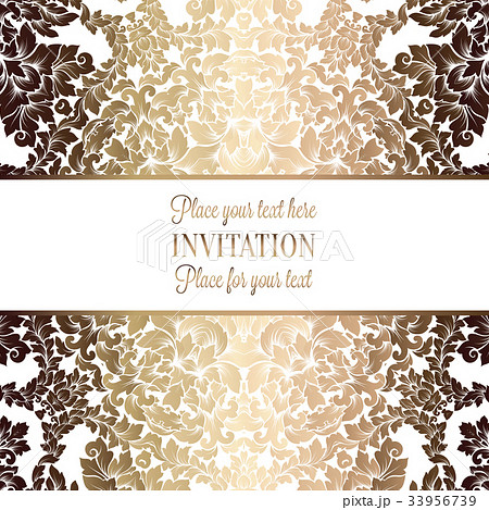 Vector luxury foliage with gold floral pattern 33956739