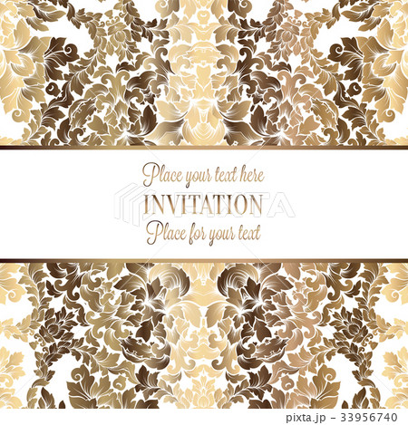Vector luxury foliage with gold floral pattern 33956740